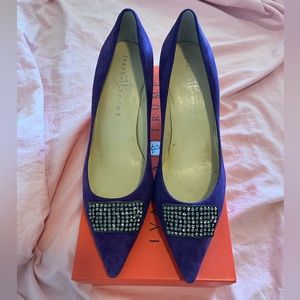 Ivanka Trump Idalia Purple Suede Rhinestone Heels Sz 8.5 | Party Ready